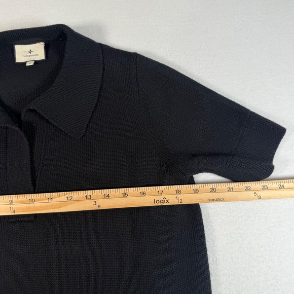Tuckernuck Black Knit Collared‎ Short Sleeve Polo Shirt Top Women's M Classic - Picture 4 of 8